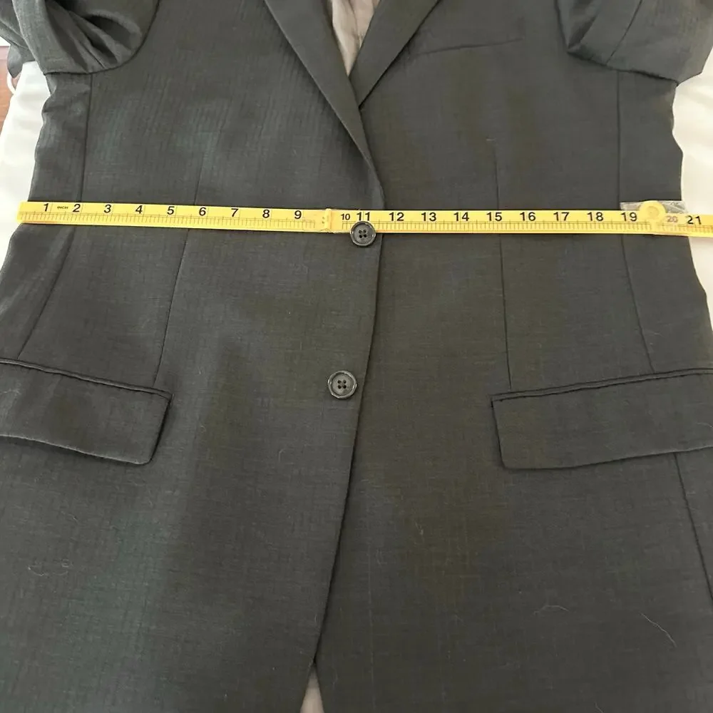 Calvin Klein 44L Men Blazer Dark Grey Sport Coat 2 Button 1 Vent pin stripe - Picture 12 of 14